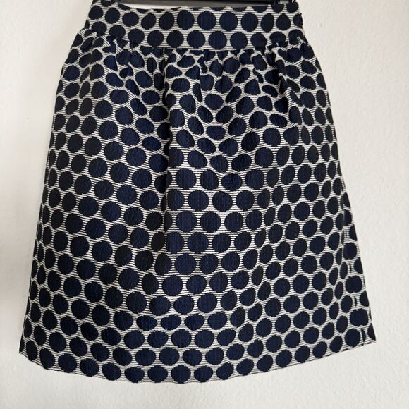 Kate Spade Bubble Skirt Sz 4 Navy Blue & White Lace Lined The Rules With Pockets - Picture 9 of 16